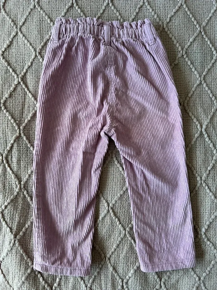 Pantalon velours côtelé mauve 18 mois - photo numéro 5