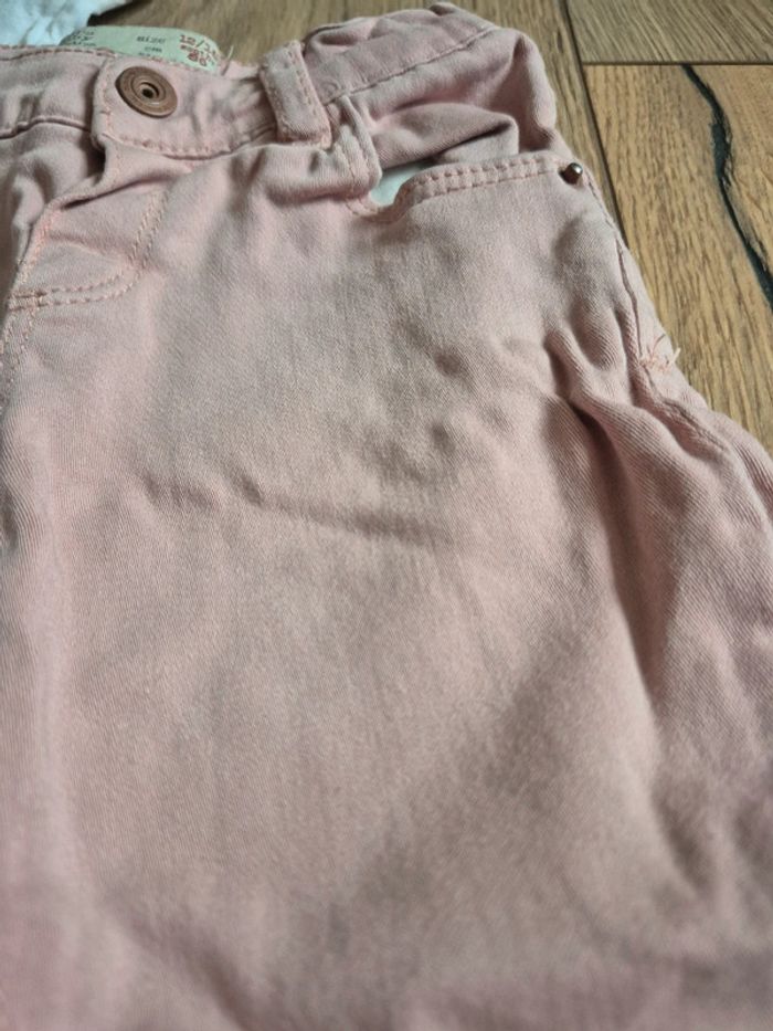 Ensemble Jean pantalon rose zara baby 12/18 mois et Tee-shirt manche courte sequins - photo numéro 3