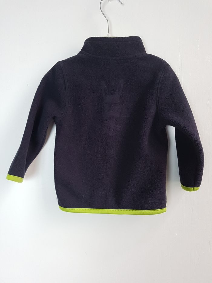 Veste Polaire gris foncé et jaune fluo Orchestra 9 mois - photo numéro 3