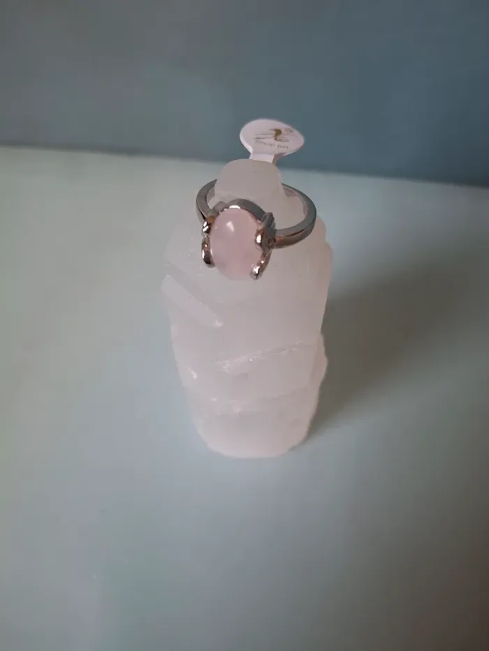 Bague en Quartz rose - Taille 19