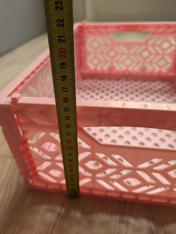 Caisse pliable rose + panier - photo numéro 8