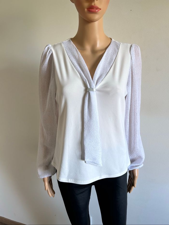 Blouse blanche à manches longues Morgan taille S comme neuve