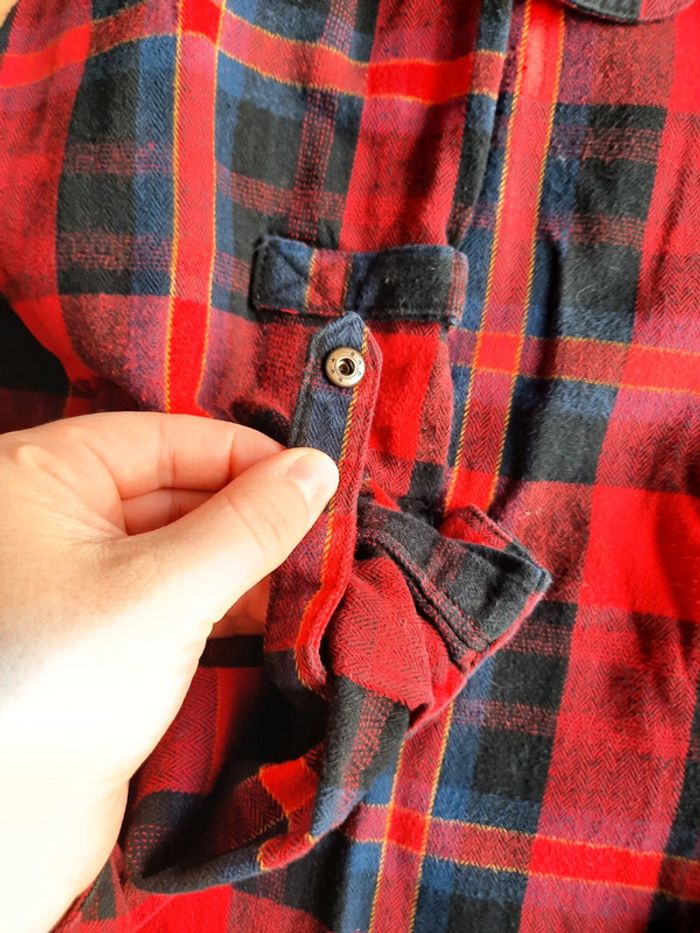 Chemise à carreaux rouge/bleu marine Amisu taille M - photo numéro 5