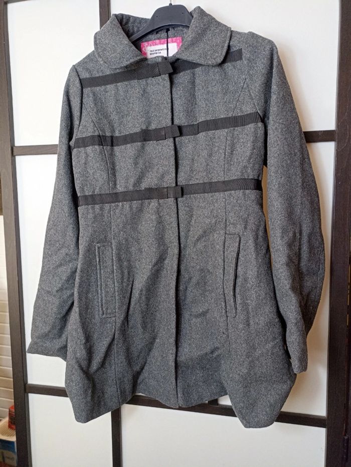 Manteau gris taille 11-12 ans