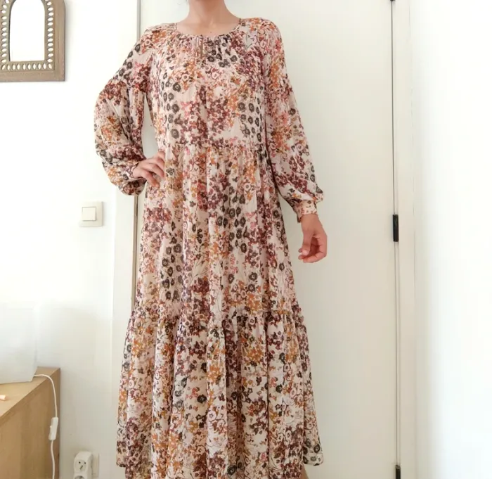 Superbe robe Esprit style bohème fleurie avec jupon M - photo numéro 3