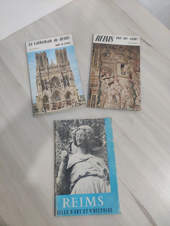 Lot 3 livres Reims ville sacres cathédrale art et histoire Demouy