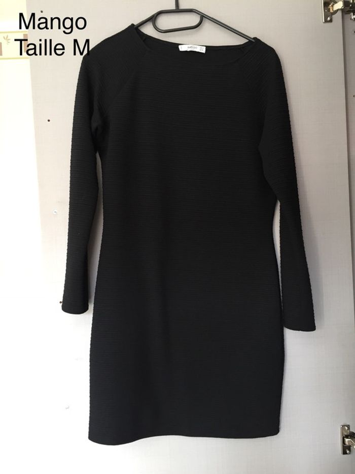 Robe noire manches longues Mango Taille M