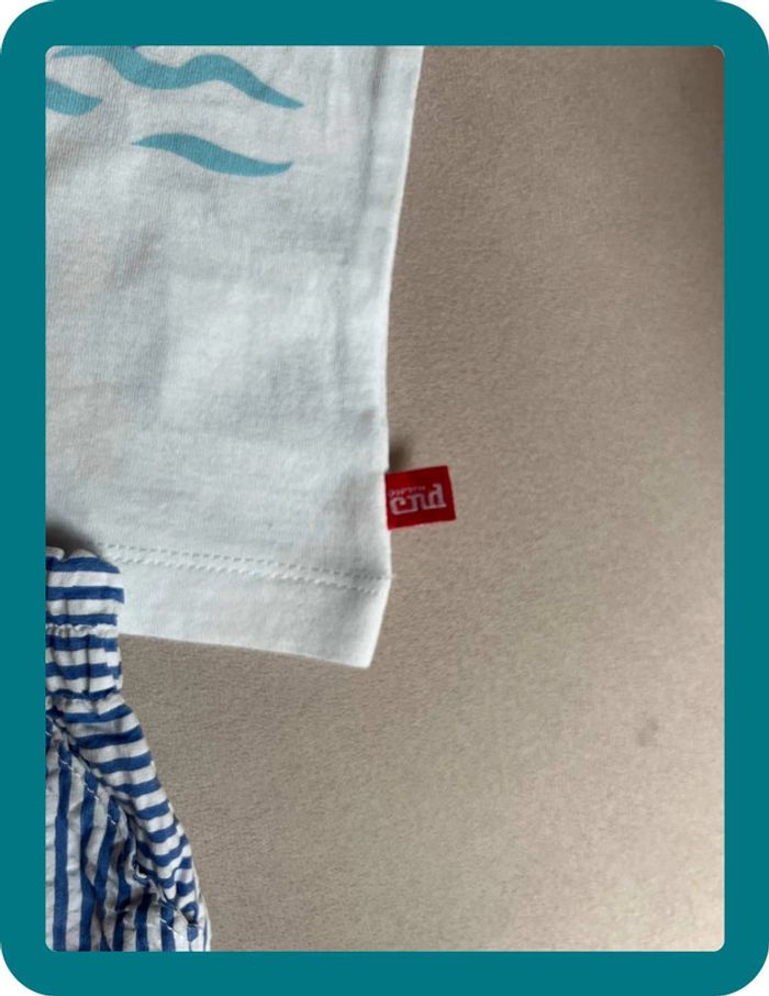 Ensemble short seersucker et t-shirt 12 mois - Barcelona End - photo numéro 4