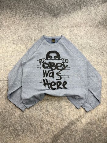 Sweat-Shirt Gris Vintage Obey Shepard Fairey Made In USA L