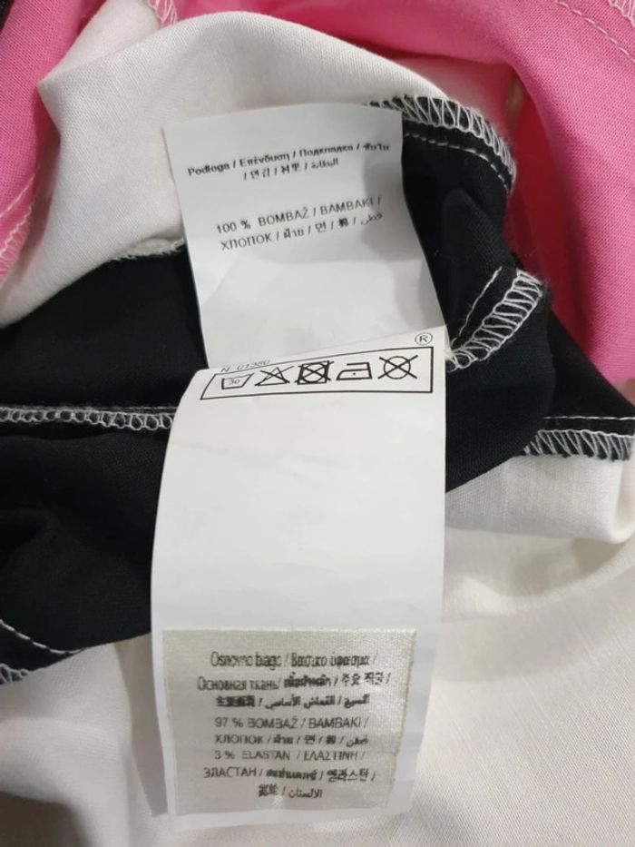 Robe femme Morgan T36 long 81cm blanc/noir/rose - photo numéro 8