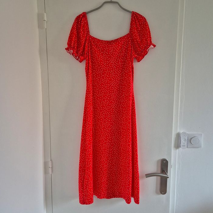 Robe rouge à pois blanc manches courtes neuve - Shein - Taille M : 38 - 40 - photo numéro 7