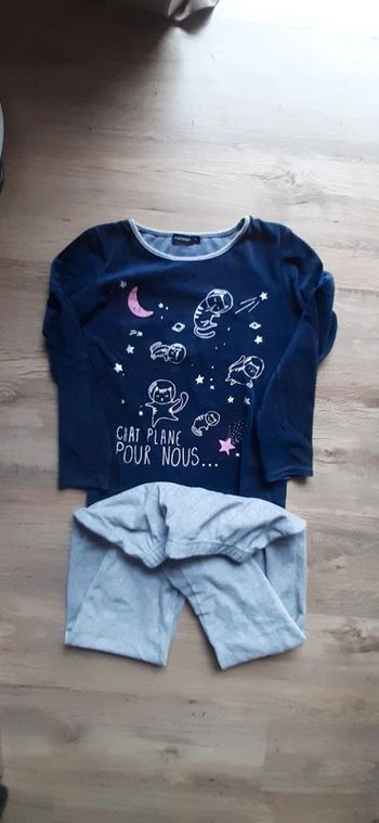 Pyjama espace bleu et gris 10 ans mixte