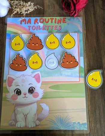 🐾 Tableau apprentissage Propreté – Chat Blanc Douceur 🐾