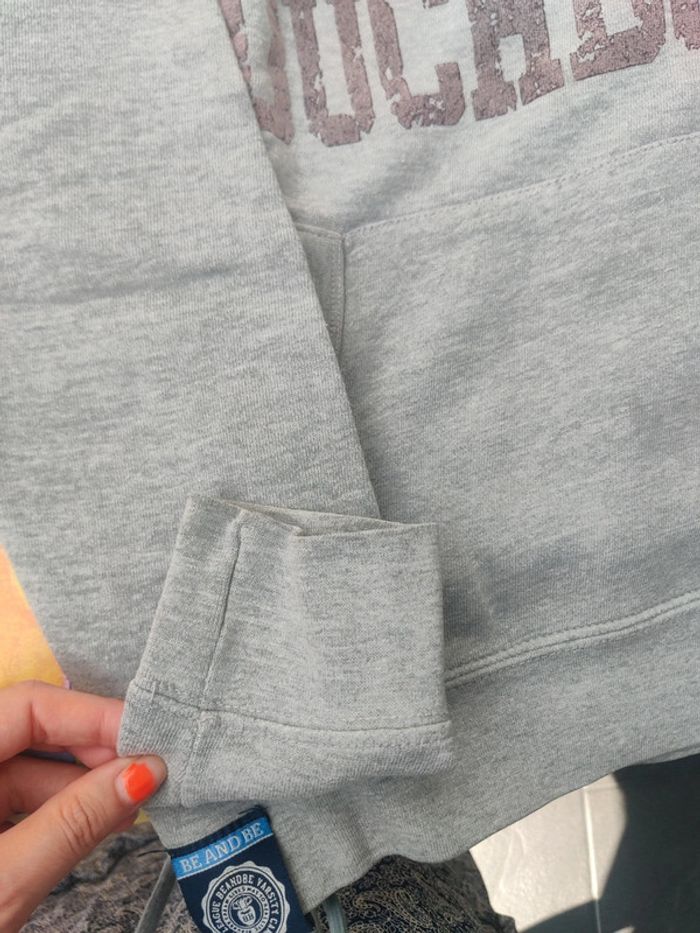 Sweat gris à capuche homme - photo numéro 3