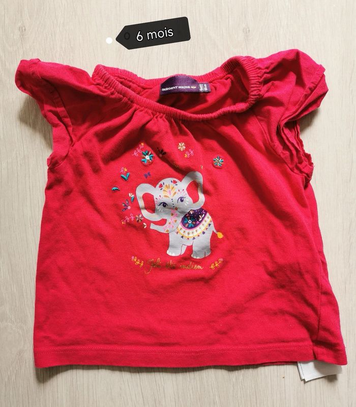 t-shirt manches courtes fille 6 mois