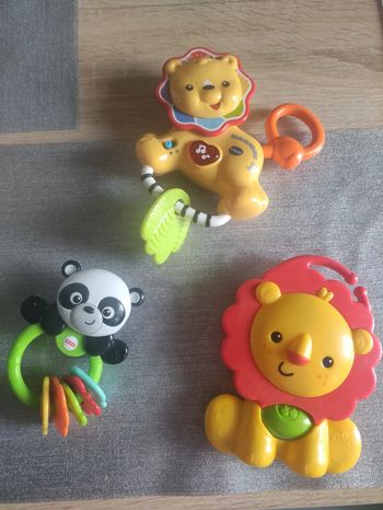 Lot de 3 jouets bébé lion et panda