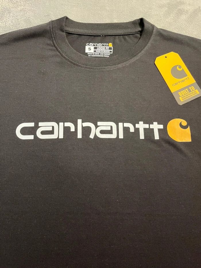 T-shirt Carhartt Crewneck Loose Fit – Noir – Big Logo – Taille S - photo numéro 3