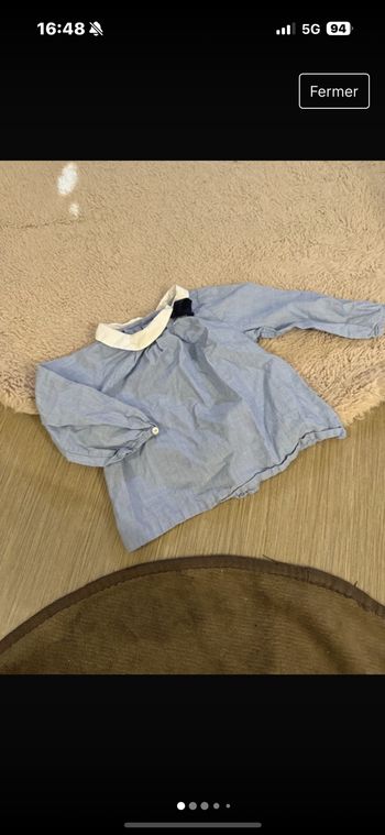 Blouse bleu ciel 18 mois très bon état