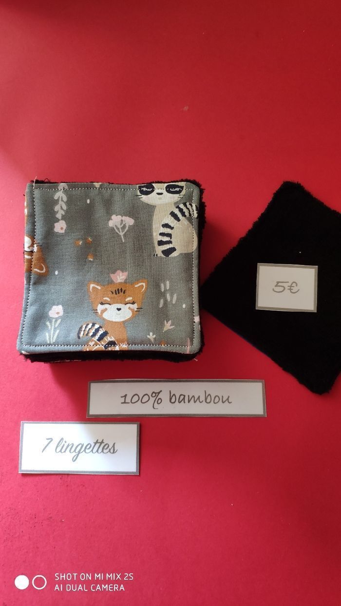 7 lingettes lavables, neuf...