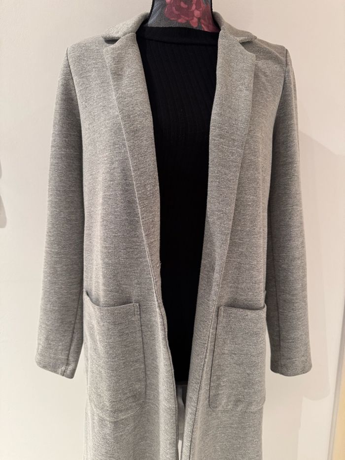 Veste longue grise - Stradivarius