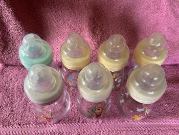 Lot 7 biberons verre