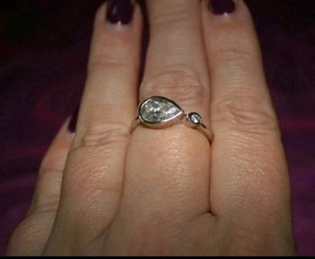 Bague ajustable en argent neuve