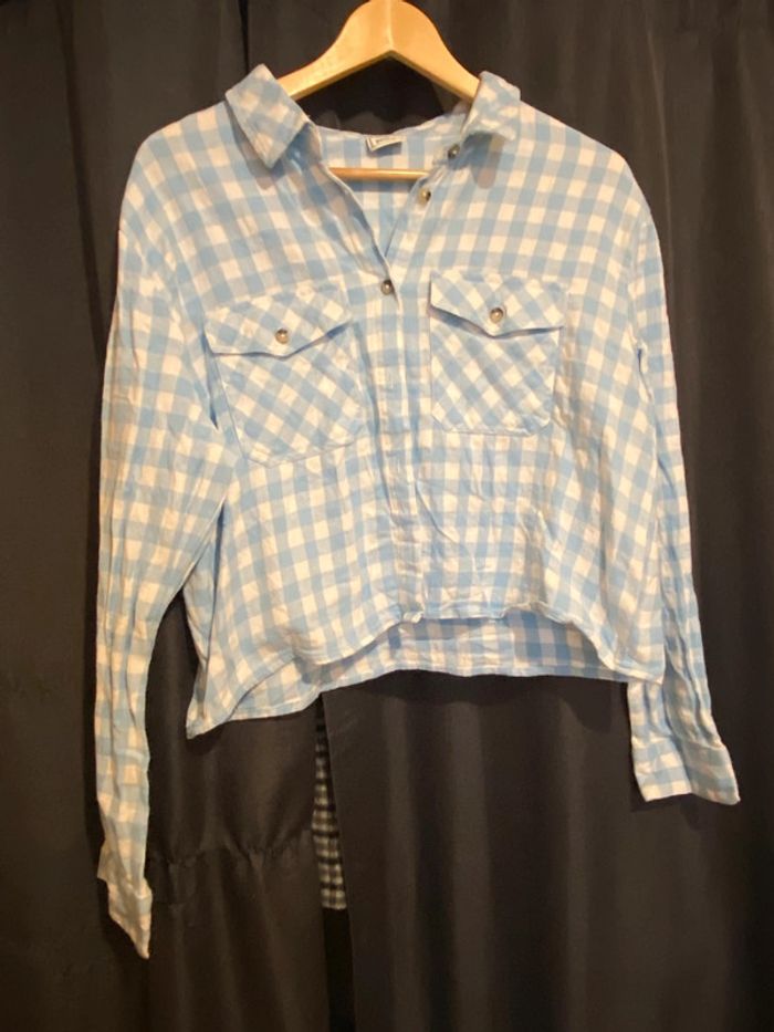 Chemise à carreaux bleus