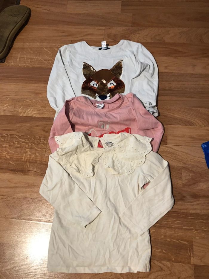 Lot de 3 t-shirts à manches longues filles 3 ans