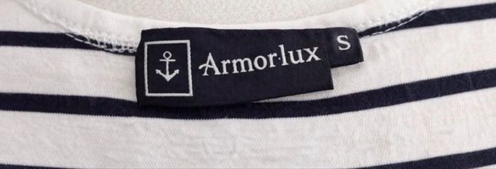 T-shirt marinière Armor-Lux blanc rayé bleu brodé - photo numéro 3