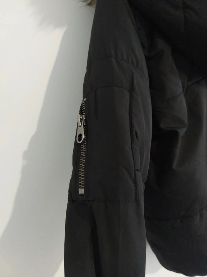 Doudoune noire femme LH capuche fausse fourrure T. S / 162 cm - photo numéro 4