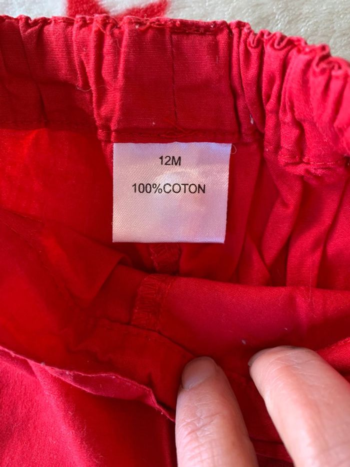 Ensemble 💯 coton Sergent Major 9 Mois Rouge et Blanc - photo numéro 10