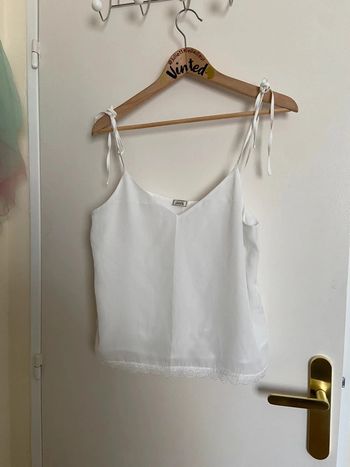 Caraco blanc bretelles à nouer Pimkie Taille M
