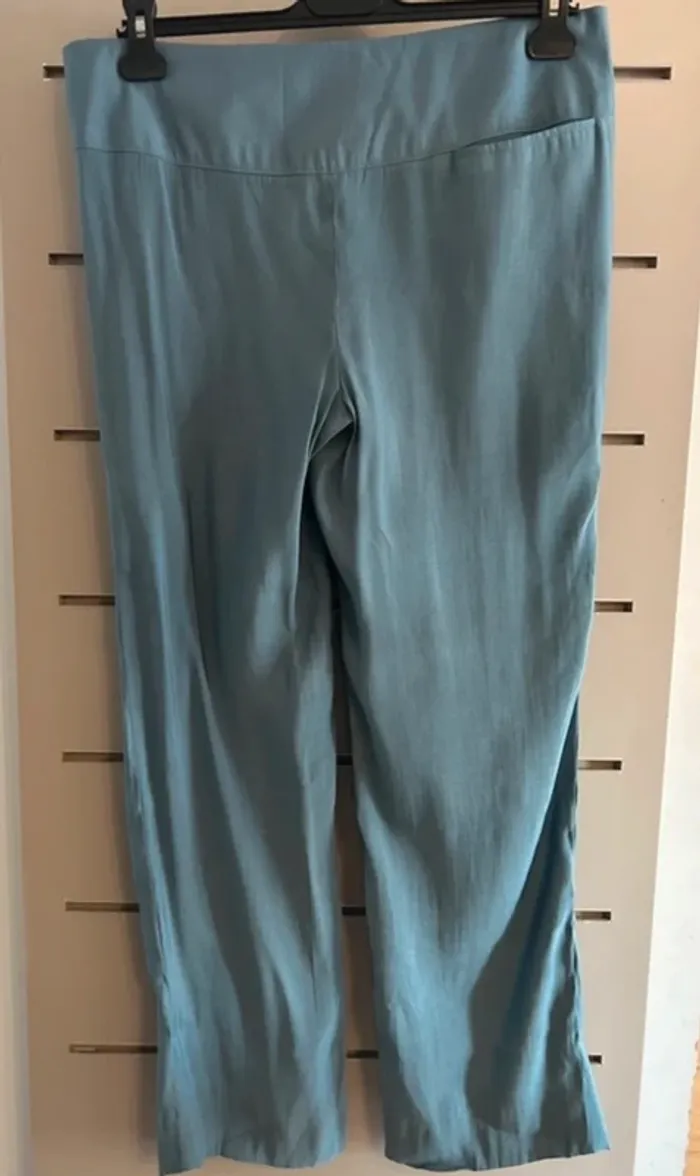 Émita churlaud pantalon sarouels bleu en 100 % soie, femme, taille 38 - photo numéro 6