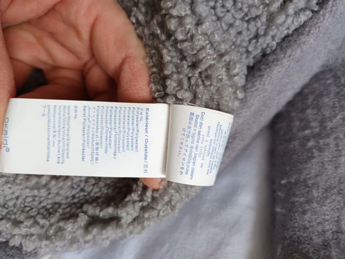 Manteau à capuche gris en laine Okaïdi 12 ans - photo numéro 6