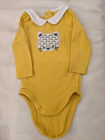 Body Obaibi col claudine motif chat taille 3 mois 59 cm