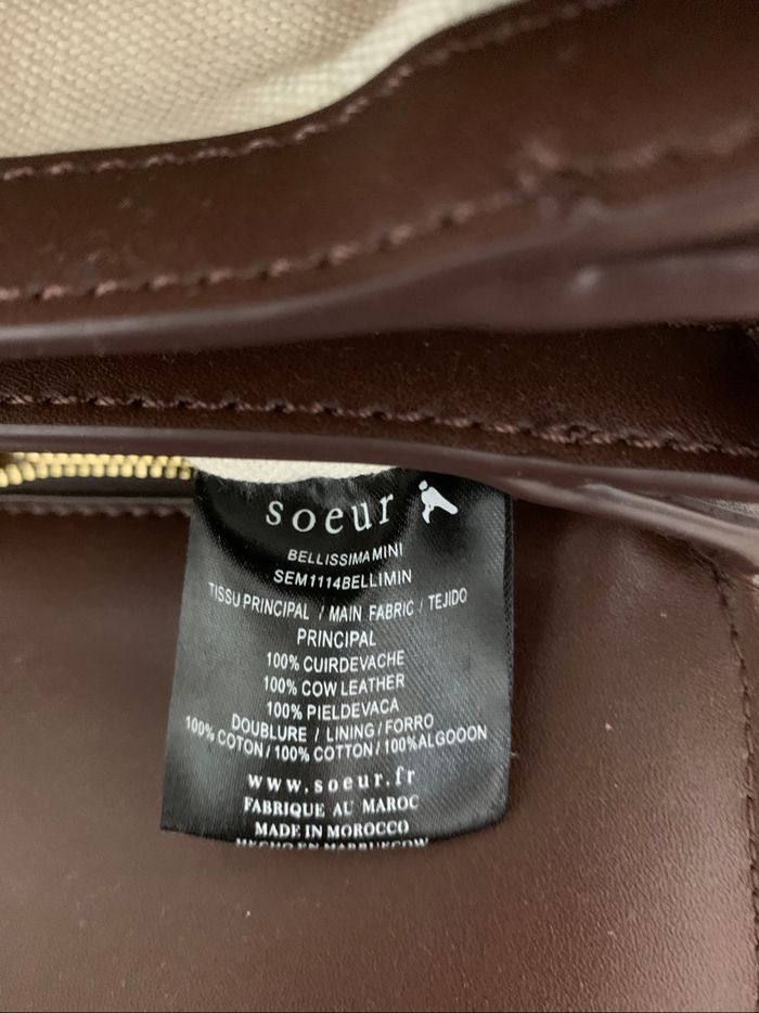 Sac Sœur Bellissima – Cuir marron – Neuf avec étiquette - photo numéro 6