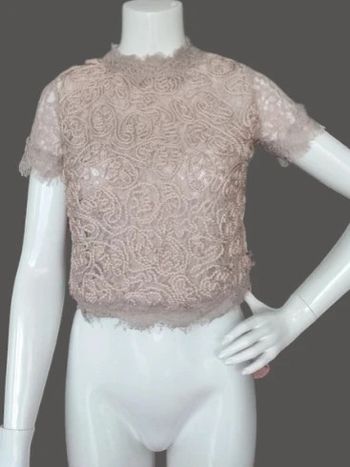 Haut marron dentelle