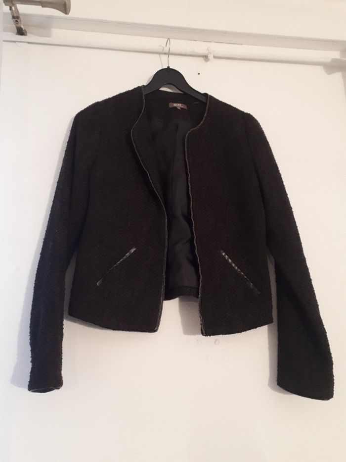 Veste courte Gdm noire liseré femme 36