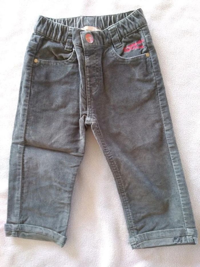 Pantalon velours gris garçon Z Grain de blé 18 mois