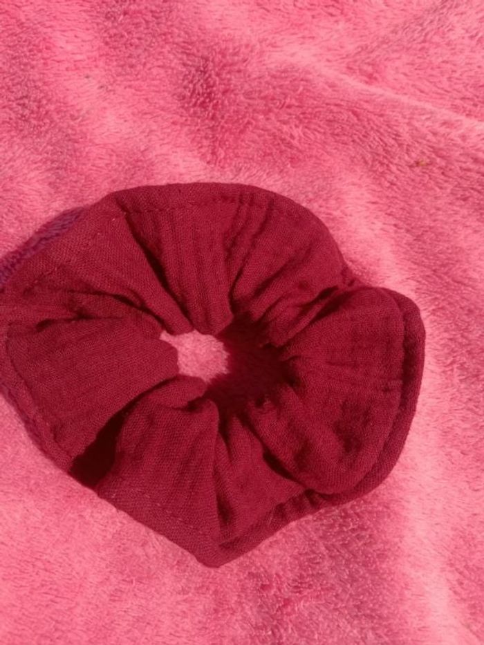 Chouchou double gaze bordeau