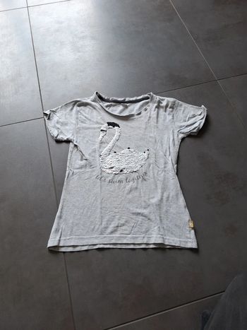 Tee-shirt manches courtes sequins cygne Zeeman 9-10 ans