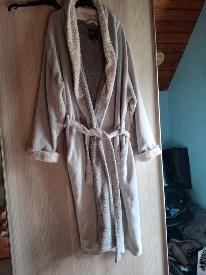 Peignoir gris femme en pilou