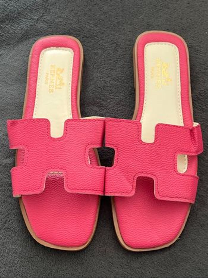 Claquettes fuchsia femme - photo numéro 2
