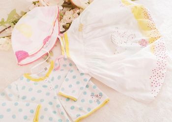 Ensemble Robe Gilet Cardigan Chapeau Coton Catimini Taille 6 mois