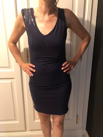 Robe moulante marine strass