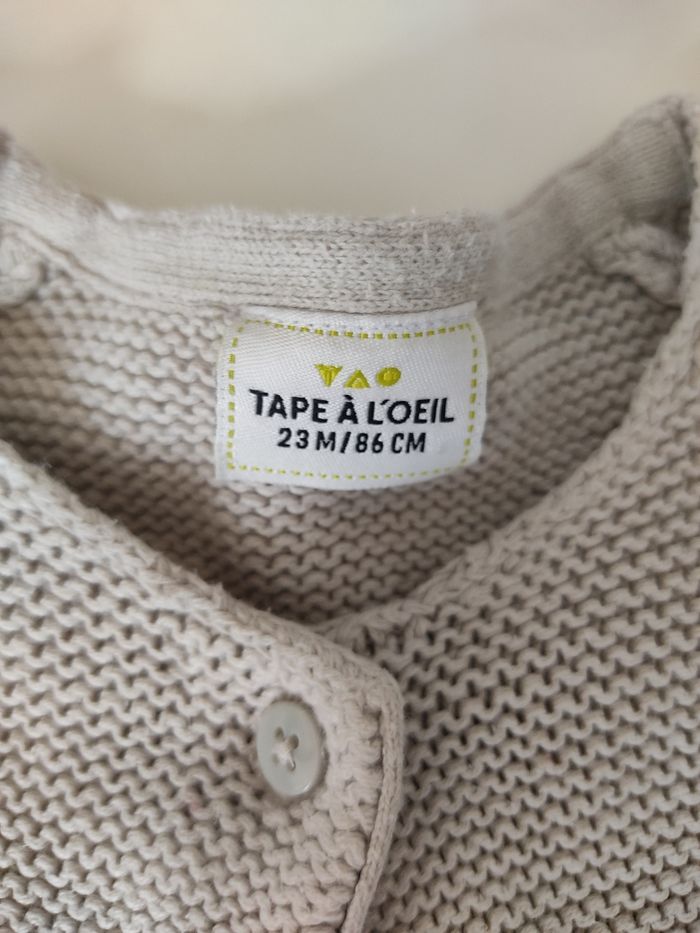 Gilet en laine gris Tape à l'oeil - Taille 23 mois - Très bon état - photo numéro 4