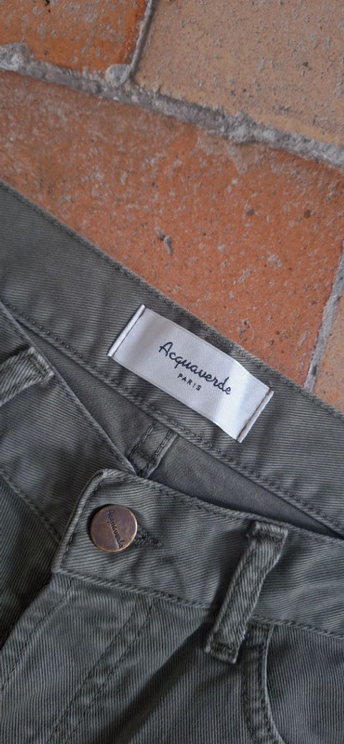🌿 Short en denim kaki Acquaverde – Modèle Short Boy – Taille 26 – Excellent état - photo numéro 4