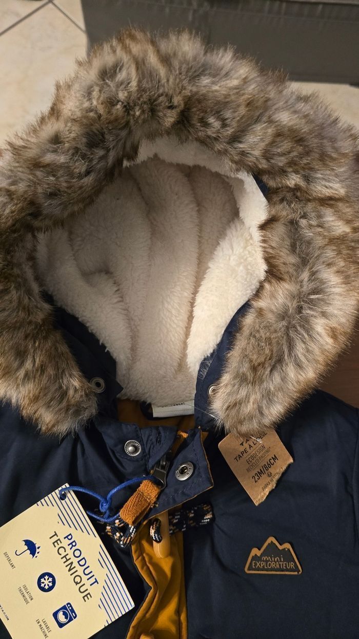 NEUF  (non porté)🏷 🥰🤩💙superbe parka chaud 23 mois garçon 💙😍🤩 - photo numéro 3