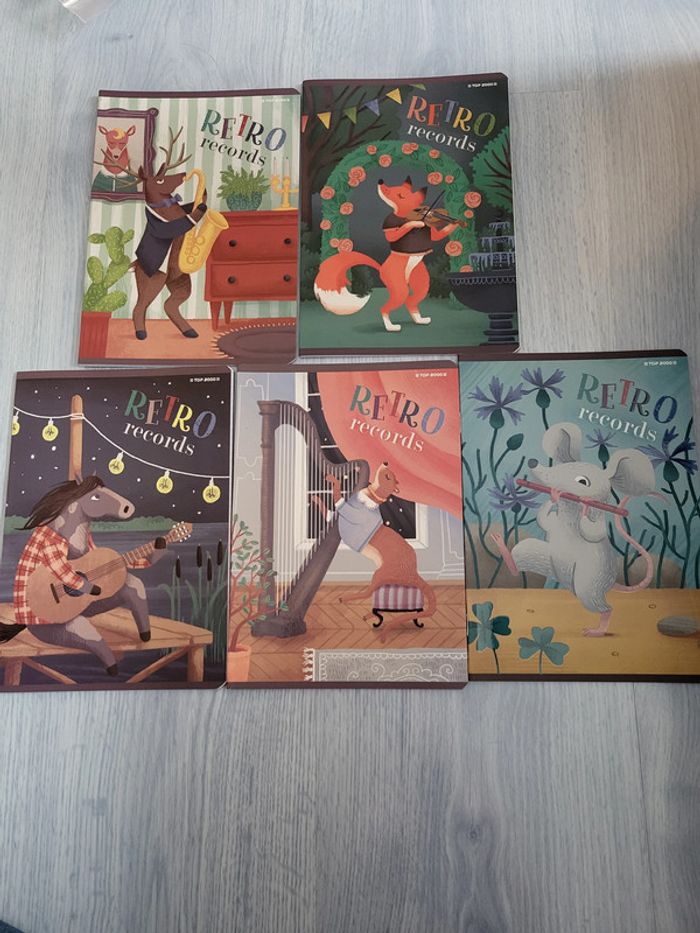 Lot de 5 cahiers retro records - photo numéro 2