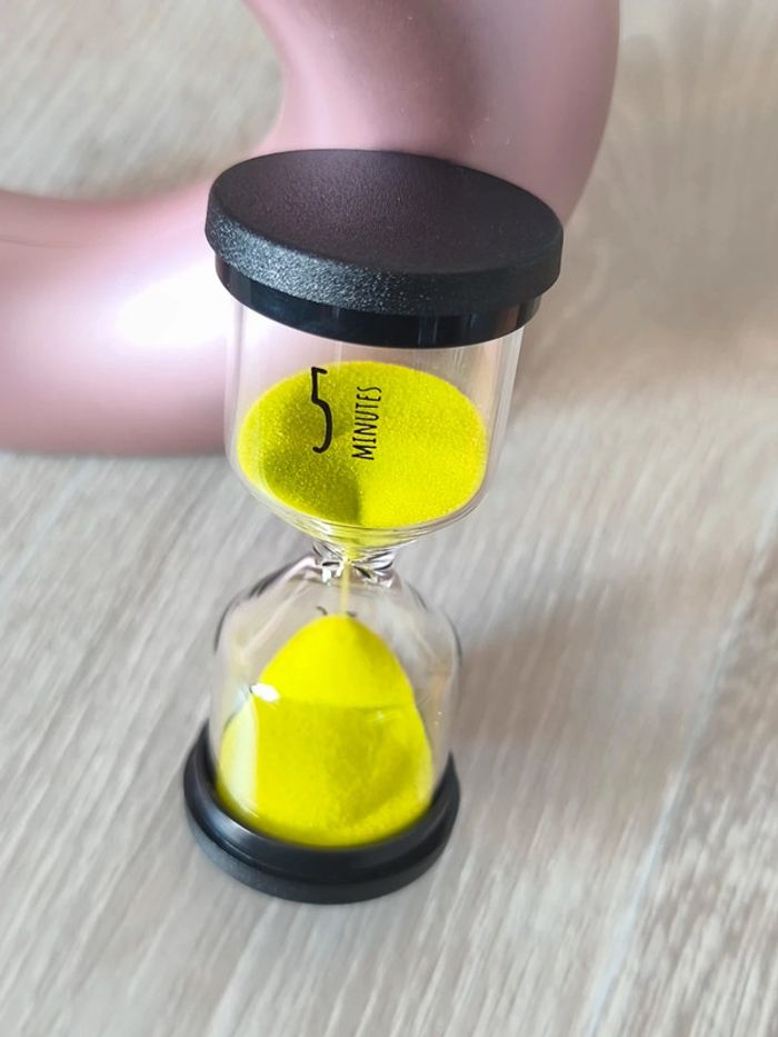 Gros sablier en verre 5 min vert clair - photo numéro 3